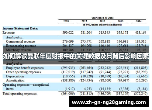 如何解读曼联年度财报中的关键数据及其背后影响因素
