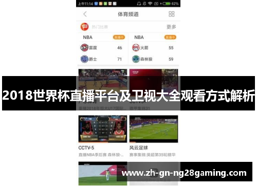 2018世界杯直播平台及卫视大全观看方式解析