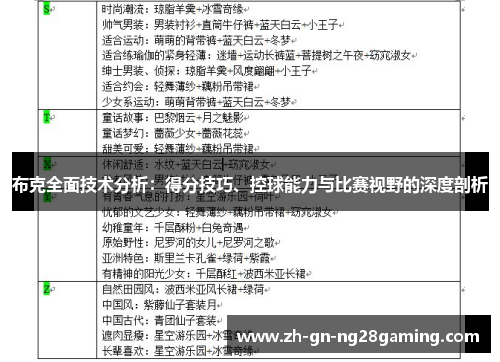 布克全面技术分析：得分技巧、控球能力与比赛视野的深度剖析